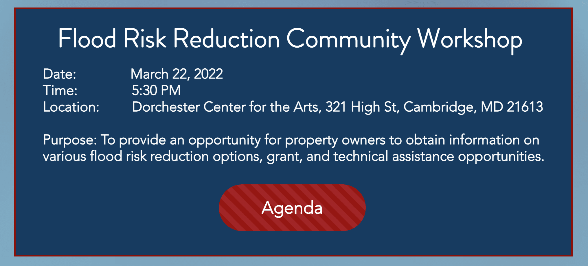 Flood Risk Reduction Workshop