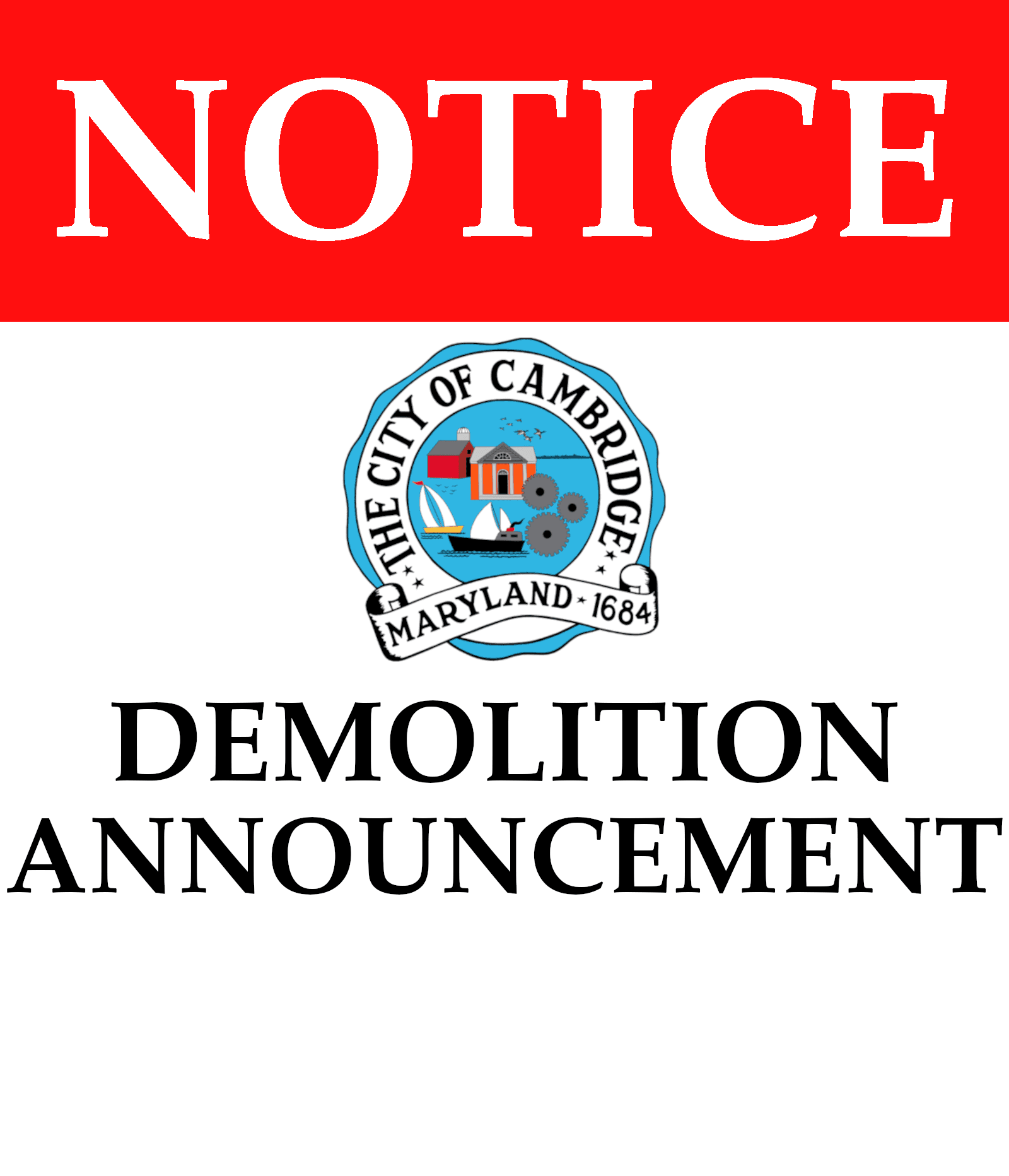 Demolition Announcment