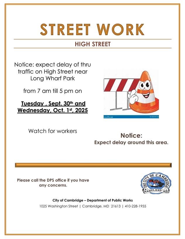 Gay and Race Streets closure from 7 am till noontime on Tuesday, September 9th